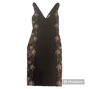 Cooper St NWT navy dress lace crochet side  appliqué nude blush Nordstrom